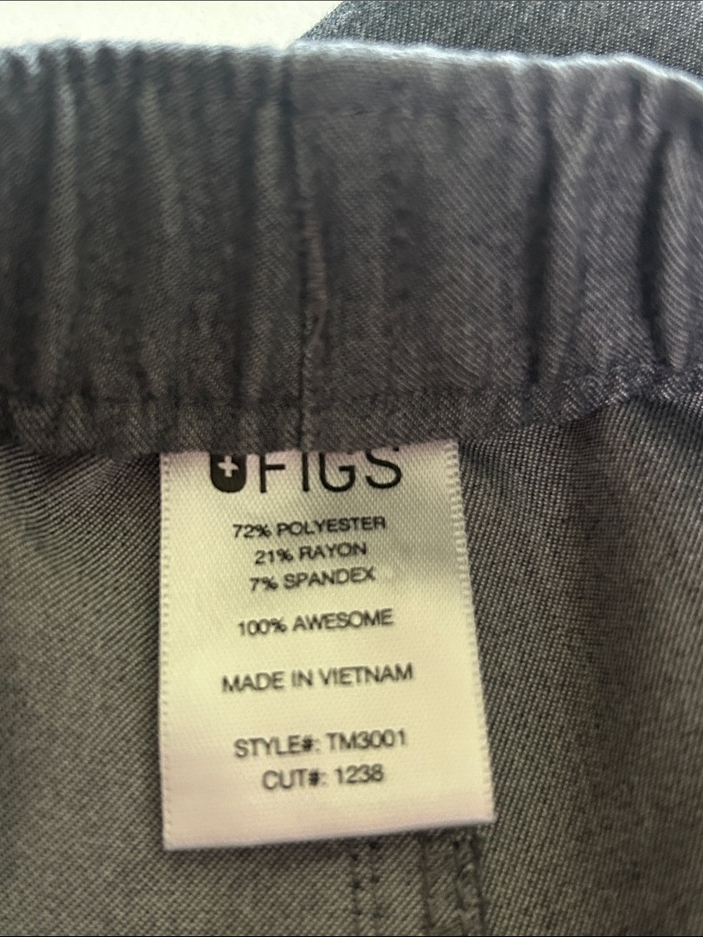 Figs Men's Gray Scrub Pants - Picture 3 of 6